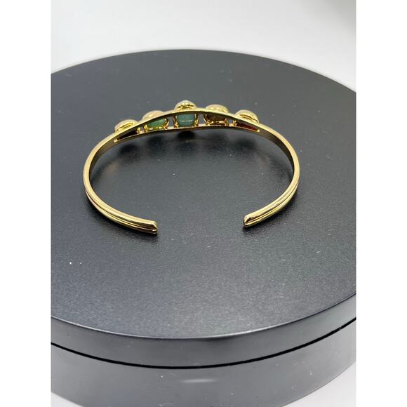 Scarab Gemstone Five Insect Beetle
Agate Onyx chalcedony Cuff bracelet - Picture 6 of 8
